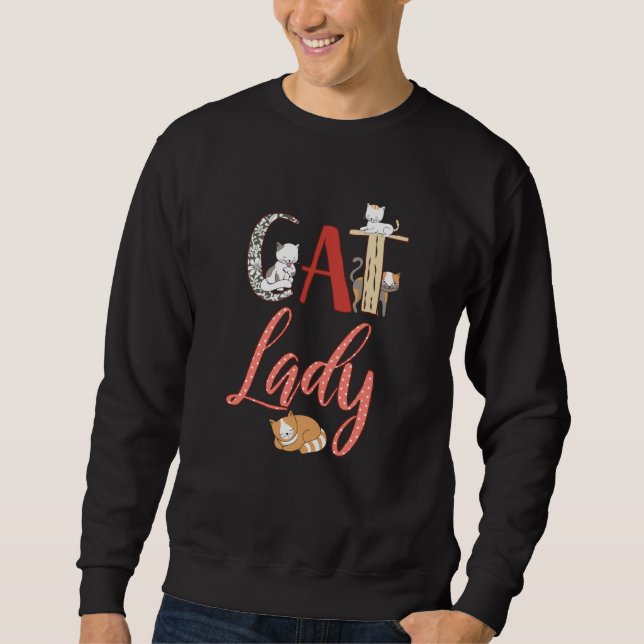 Sweatshirt Chats - Amoureux des chats de la dame de chat (Devant)