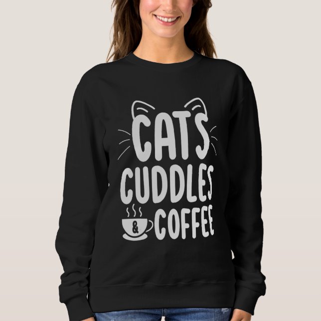Sweatshirt Chats Café   Joli Chat   Maman Papa Chaton (Devant)