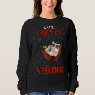 Sweatshirt Chats Café Week-end Sarcastique