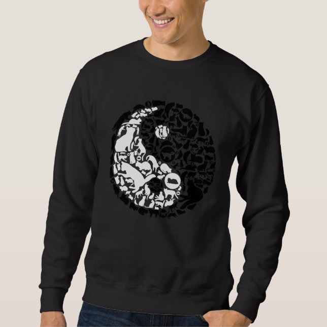 Sweatshirt Chats Chinois Symbole Yin Yang Chat (Devant)
