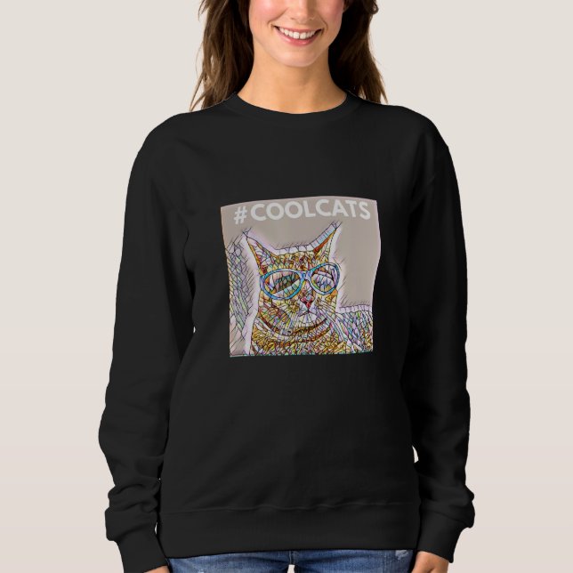 Sweatshirt Chats cool Lunettes de soleil Master Challenge (Devant)
