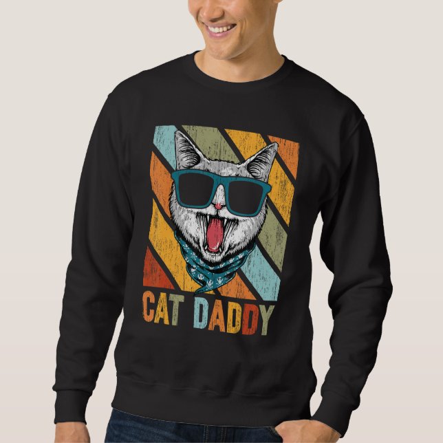 Sweatshirt Chats Daddy Hipster Vintage 1 (Devant)