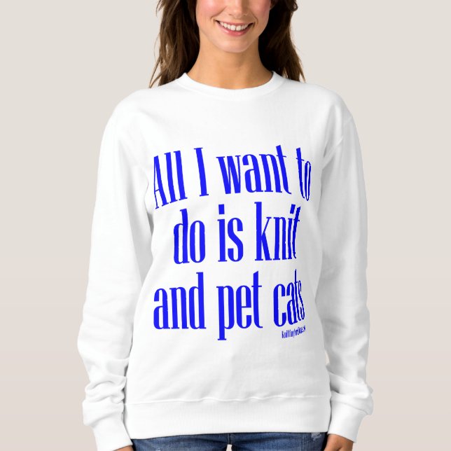 Sweatshirt Chats de Knit et d'animal familier (Devant)
