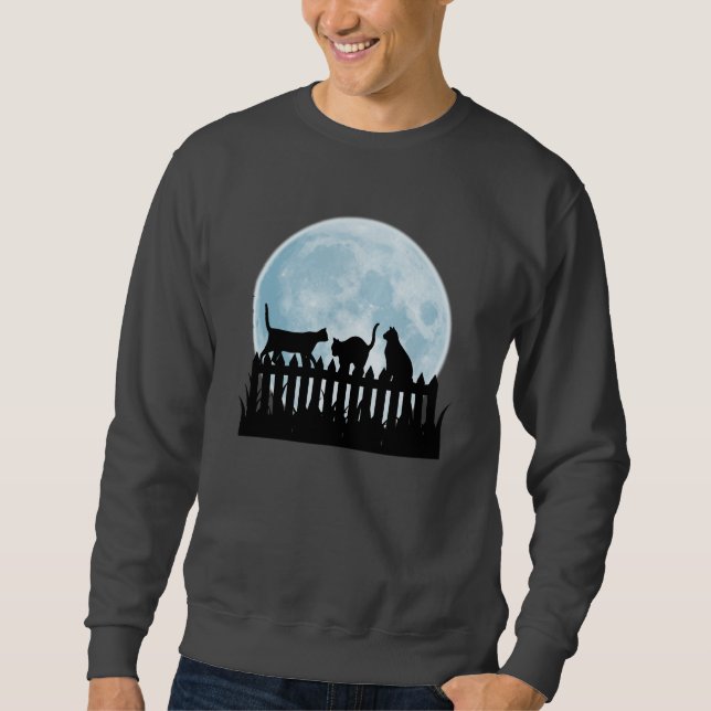 Sweatshirt Chats de lune bleue (Devant)