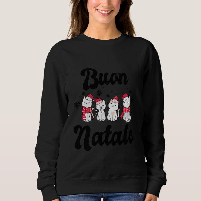 Sweatshirt Chats de Noël de Buon Natale (Devant)