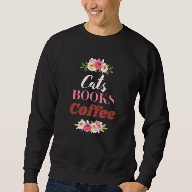 Sweatshirt Chats Livres Café Cute Café Café (Devant)