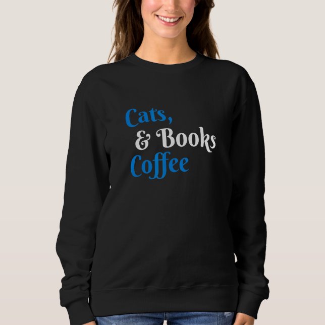 Sweatshirt Chats Livres Et Café (Devant)