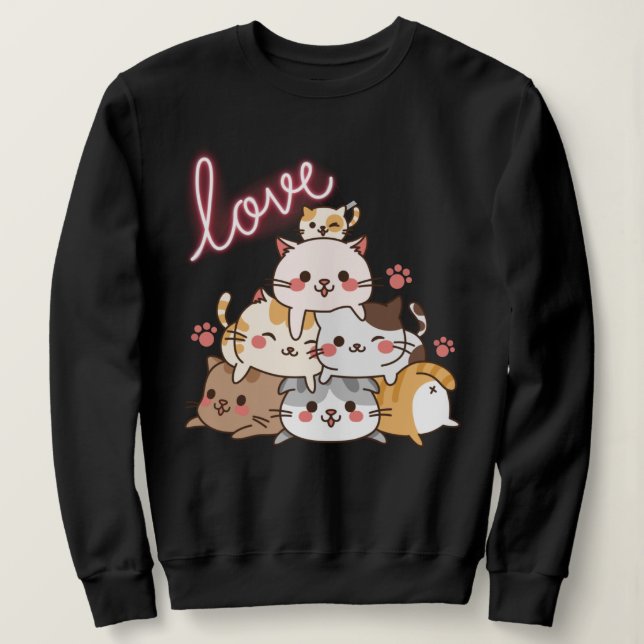 Sweatshirt Chats mignons (Design devant)