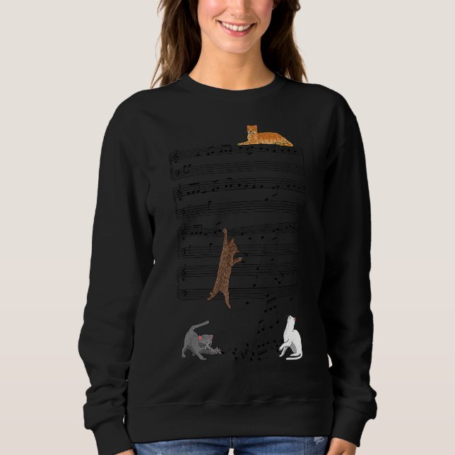 Sweatshirt Chats Musicaux Chat Et Musique Chat (Devant)