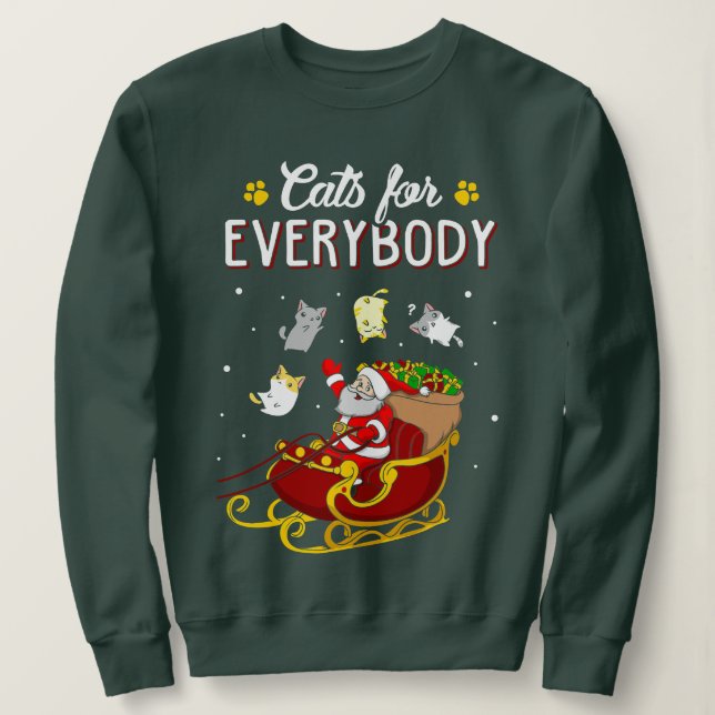 Sweatshirt Chats pour tout le monde drôle sale Noël (Design devant)