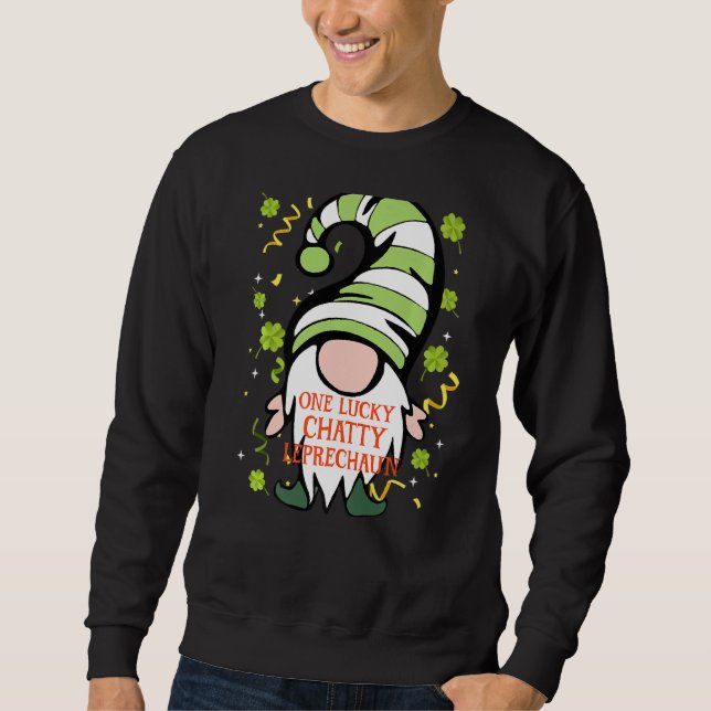 Sweatshirt Chatty Funny St Patrick S Day Lucky Gnome Family M (Devant)