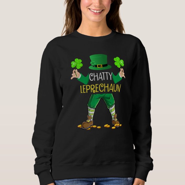 Sweatshirt Chatty Leprechaun Garçons Jour de la Saint Patrick (Devant)