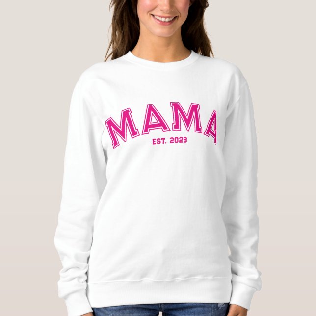 Sweatshirt Chaud Rose Sport Style Outline Mama (Devant)