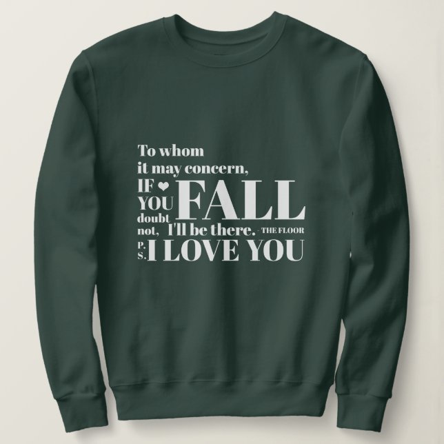 Sweatshirt Chaud vert automne amusant (Design devant)