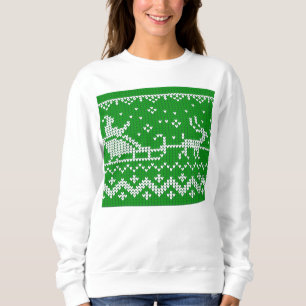 Sweatshirt Chaudron moche Le Père Noël traîne et rennes