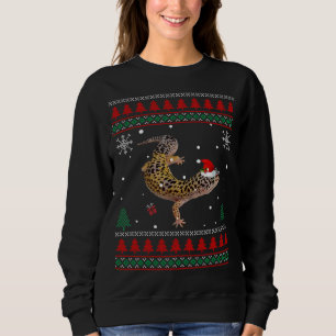 Sweatshirt Chauffant Pyjama de Noël Leopard Gecko Animal
