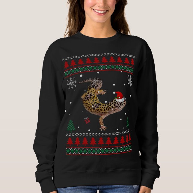 Sweatshirt Chauffant Pyjama de Noël Leopard Gecko Animal (Devant)
