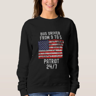 Sweatshirt Chauffeur De Bus Patrio Patriotique 4 Juillet Drap