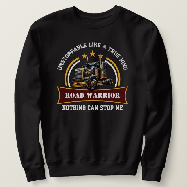Sweatshirt Chauffeur de semi-camion du guerrier routier (Design devant)