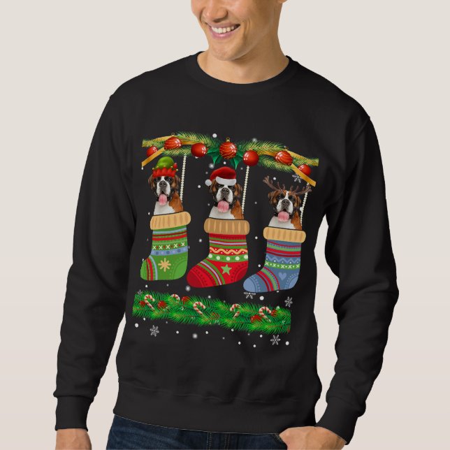 Sweatshirt Chaussettes de Noël Chien Chien Chien Chien Chien  (Devant)