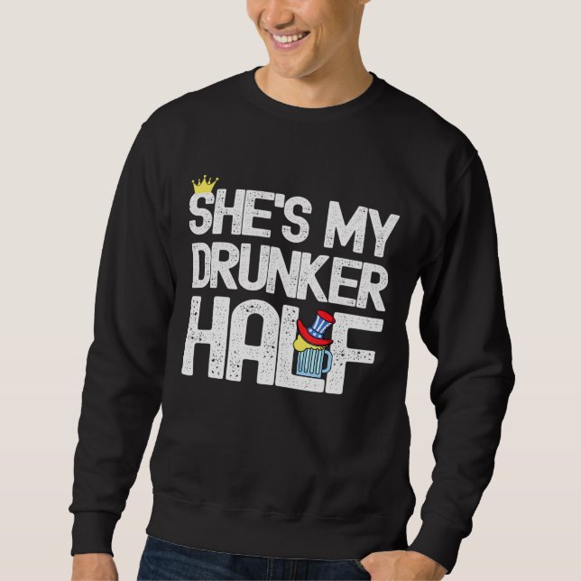 Sweatshirt Chaussure Mon ivrogne Half Beer Alcohol 4 juillet (Devant)