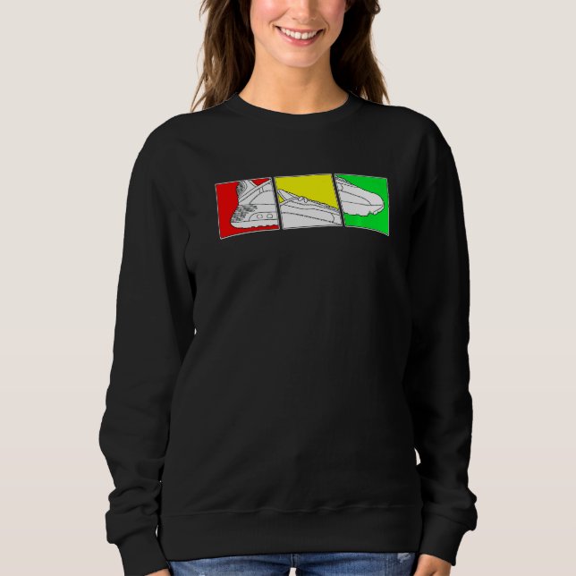 Sweatshirt Chaussures De Basket Tendance Avec Couleurs Rasta  (Devant)