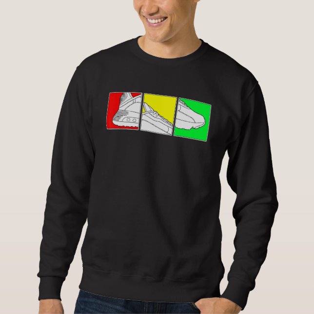 Sweatshirt Chaussures De Basket Tendance Avec Couleurs Rasta  (Devant)