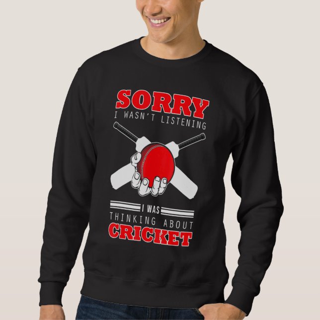 Sweatshirt Chaussures de cricket Jersey Penser à Cricket Bat  (Devant)