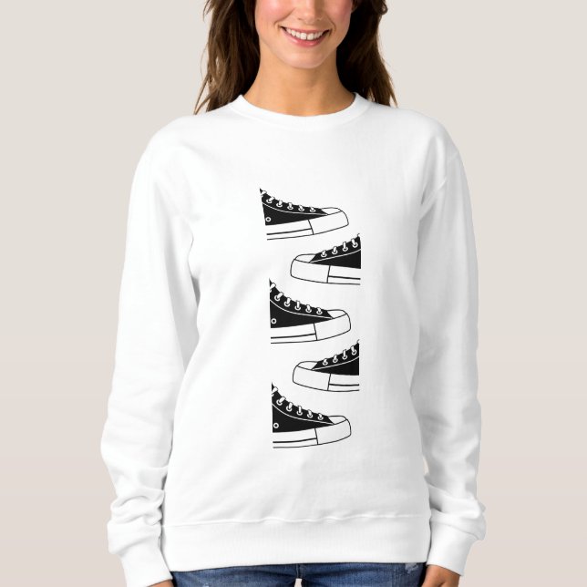 Sweatshirt Chaussures noires décontractées pour femmes Sweats (Devant)