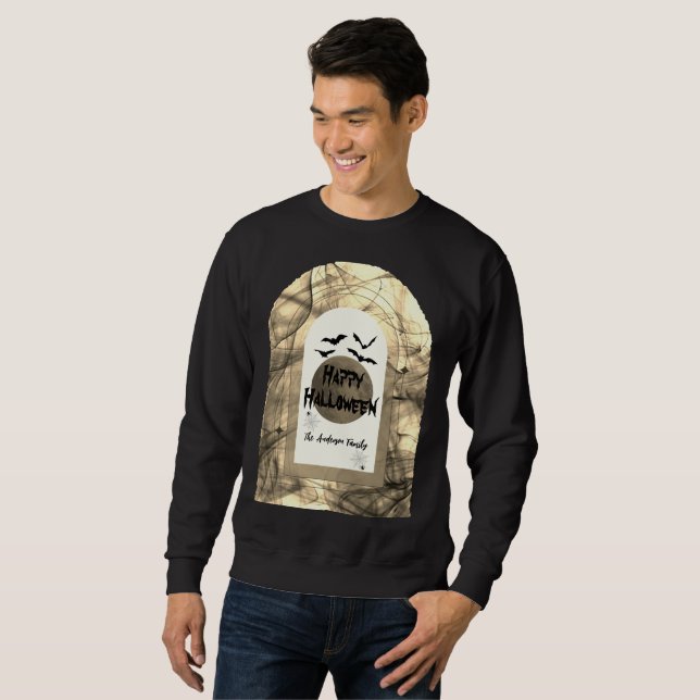 Sweatshirt Chauves-souris Éffrayantes noires et blanches qui  (Devant entier)