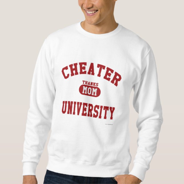 Sweatshirt Cheater University Parody College Design sportif (Devant)