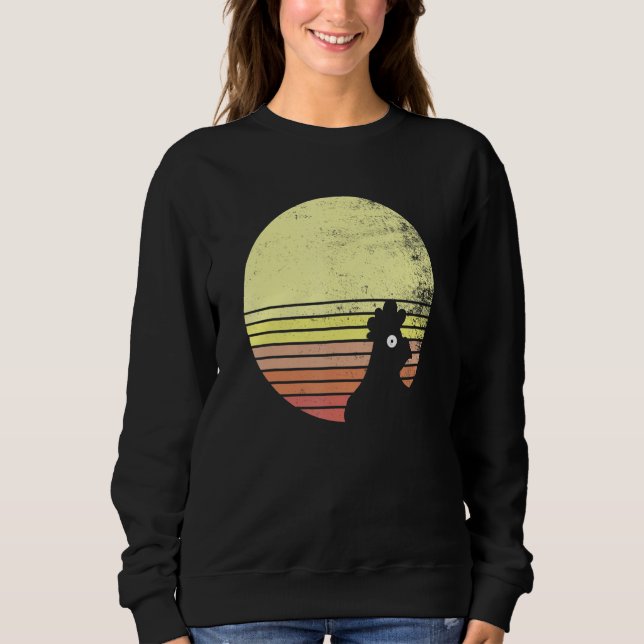 Sweatshirt Cheeky Chicken Retro Sunset Chicken (Devant)