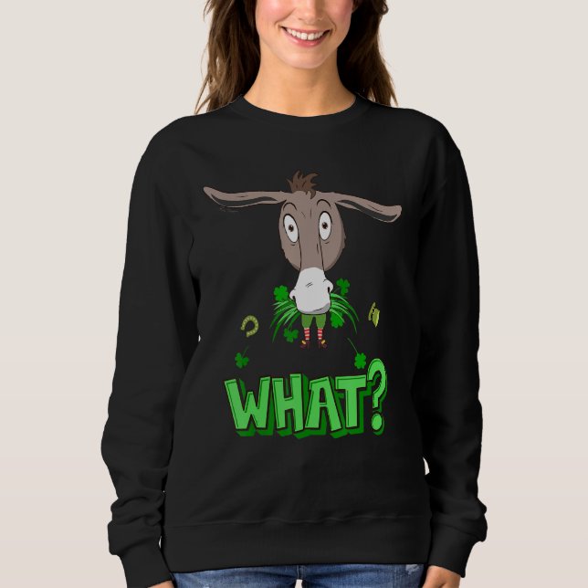 Sweatshirt Cheeky Donkey Mange Irish Leprechaun St Patrick's  (Devant)