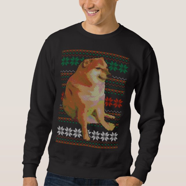 Sweatshirt Cheems Vilain Sweater Doge Design de mème (Devant)