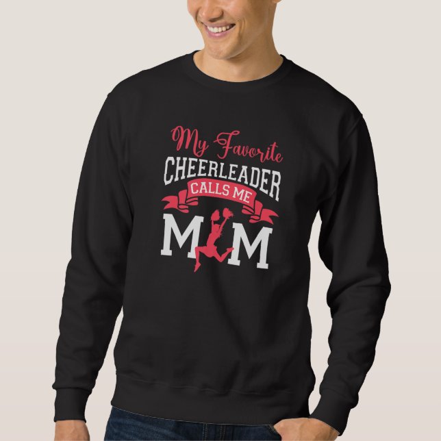 Sweatshirt Cheer Cheerleader Maman Mère Ma Cheerlea Favorite (Devant)