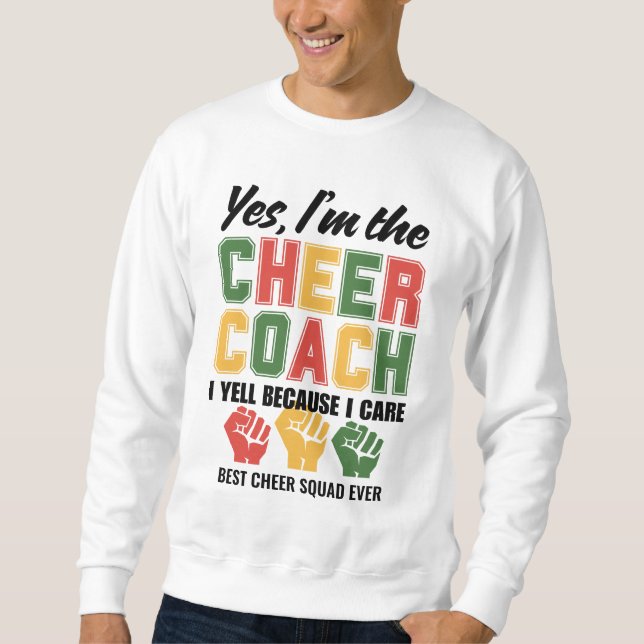 Sweatshirt CHEER COACH Je hurle parce que je me soucie drôle  (Devant)