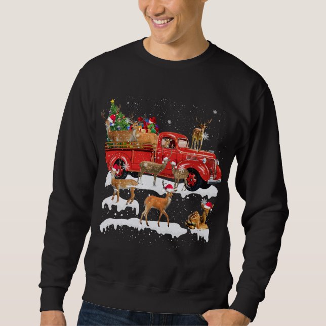 Sweatshirt Cheer équitation Camion Rouge Joyeux Noël Noël X m (Devant)