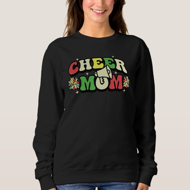 Sweatshirt Cheer Mom Leopard Letters Cheer Pom Poms (Devant)