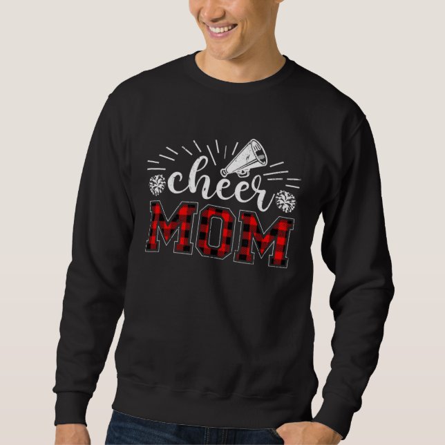 Sweatshirt Cheer Mom Plaid Red Print Proud Cheerleader Mom Mo (Devant)