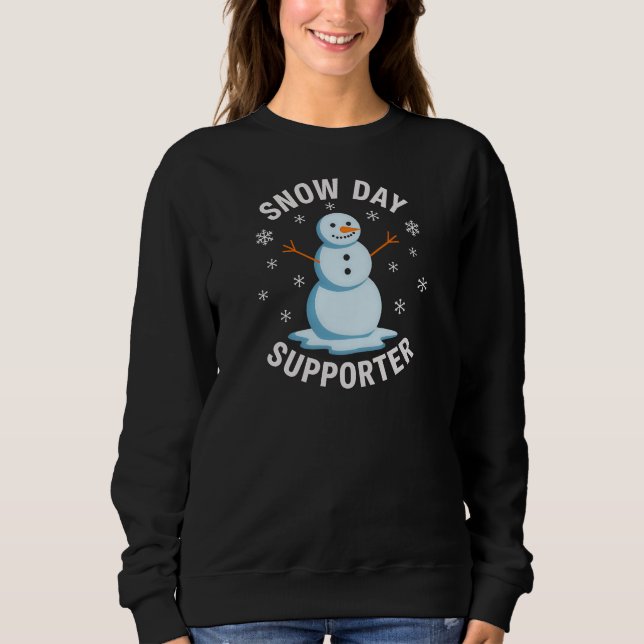 Sweatshirt Cheerful Snow Day Supporter SnowmanT-Shirt (Devant)