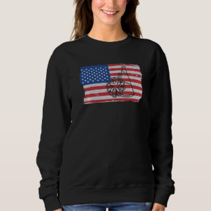 Sweatshirt Cheerleading USA Drapeau Américain Cheerleader 1