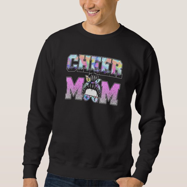 Sweatshirt Cheerled maman Messy Bun Leopard Moth (Devant)