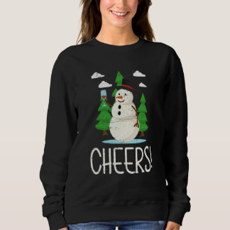 Sweatshirt Cheers Santa Claus Snowman Happy Holidays