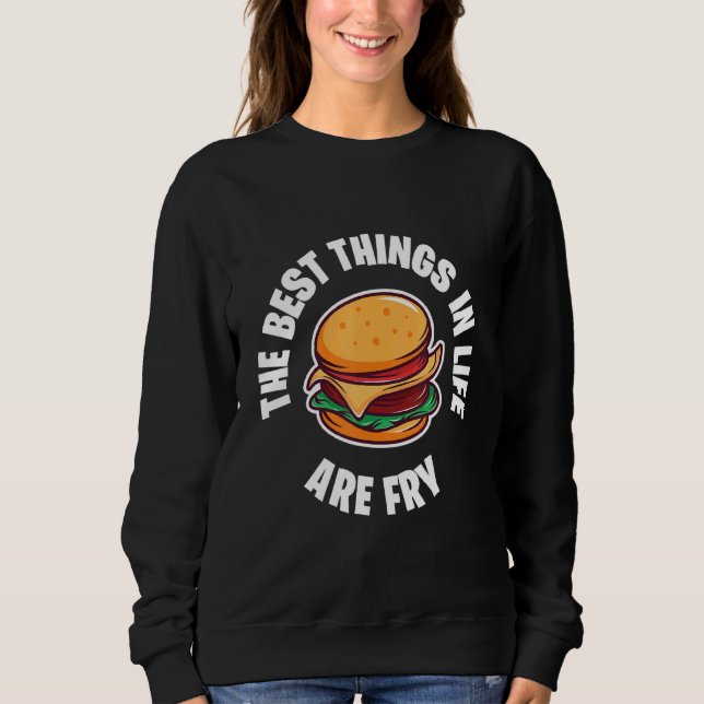 Sweatshirt Cheeseburger Burger Best Life Confiture Nourriture (Devant)