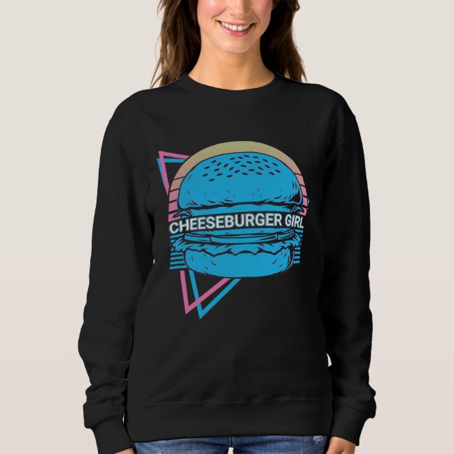 Sweatshirt Cheeseburger Girl  Burger Retro (Devant)