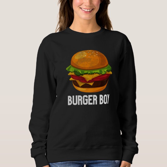 Sweatshirt Cheeseburger Hamburger Fast Food Burger Garçon Cos (Devant)