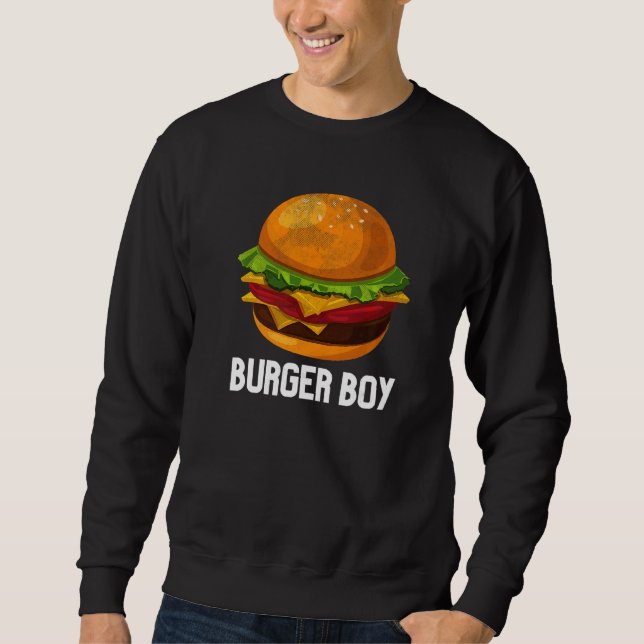 Sweatshirt Cheeseburger Hamburger Fast Food Burger Garçon Cos (Devant)