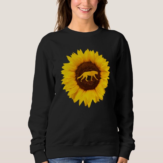 Sweatshirt Cheetah pour femmes Cougar Canine Tournesol (Devant)