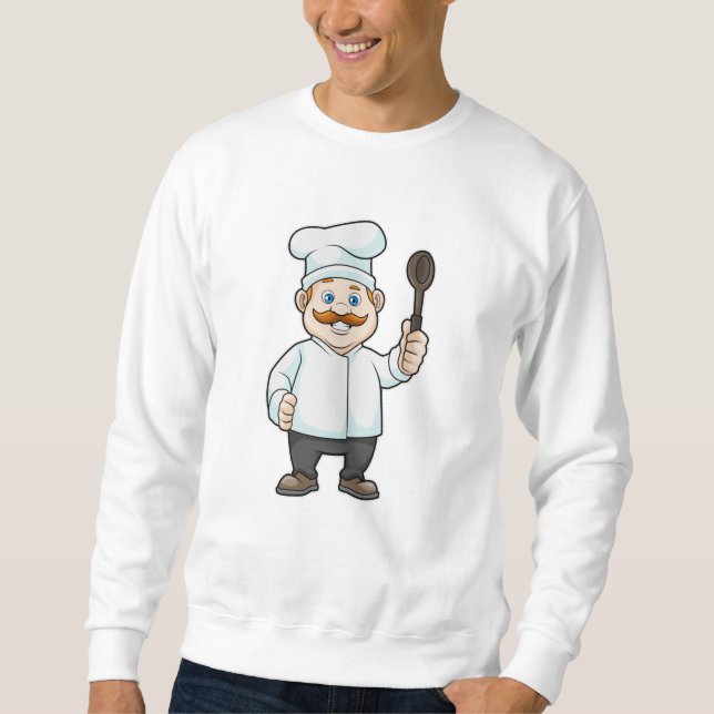 Sweatshirt Chef avec casquette et cuillère à soupe du chef (Devant)