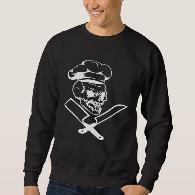 Sweatshirt Chef cuisinier de Cuisine culinaire Skull Pro (Devant)